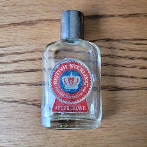 Vintage British Sterling After Shave Glass Bottle .5 FL. Oz Empty